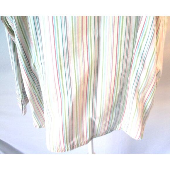 Villager Liz Claiborne Women's Multi Color Striped Long Sleeve Blouse Size 22W - Picture 7 of 10